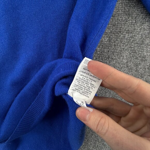J Crew NO HOLES All Cashmere Sweater Vibrant Blue Super Soft Small Knit Adult - Picture 11 of 15